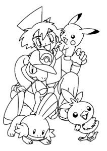 coloriage pokemon groupe