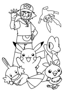 coloriage pokemon groupe