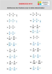 Addition de fractions
