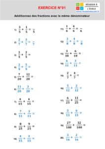 Additionner des fractions