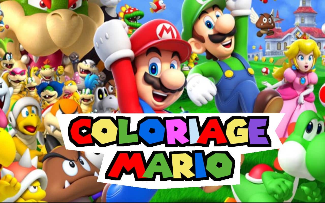 Coloriage Masque de Super Mario dessin gratuit à imprimer
