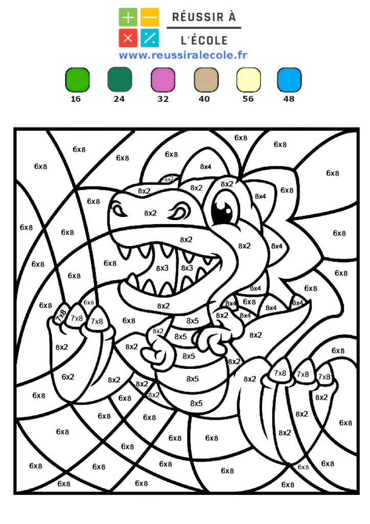 Coloriages magiques multiplication | 16 dessins gratuits inédits