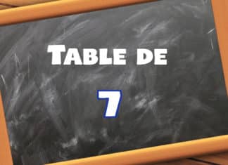 table de 7