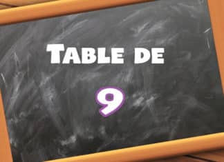 table de 9 multiplication école primaire