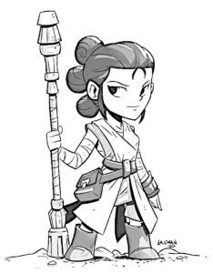 coloriage star wars rey
