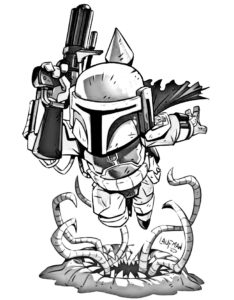 coloriage star wars boba fett