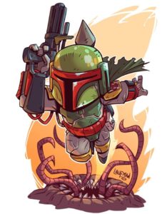coloriage star wars boba fett