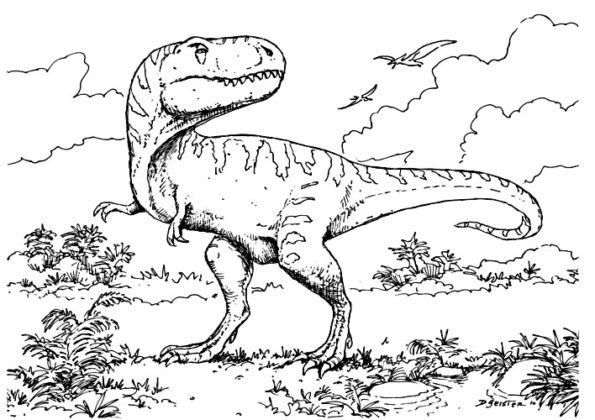 dessin dinosaure à imprimer