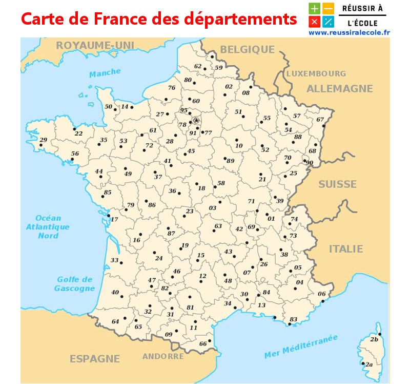 carte des départements français
