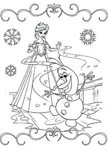 dessin reine des neiges facile