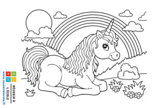 licorne à colorier