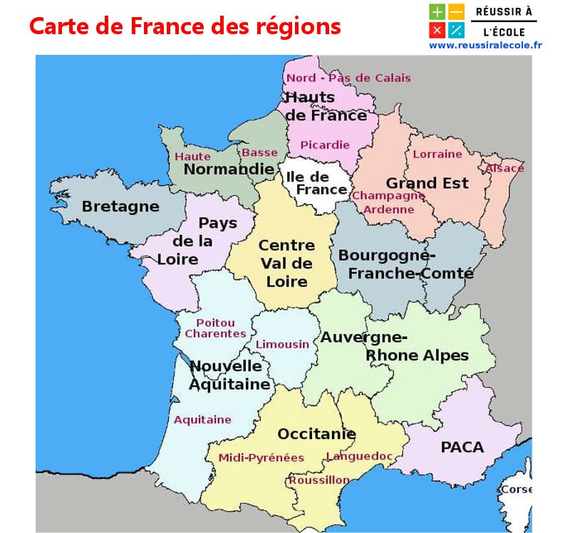 carte des départements français