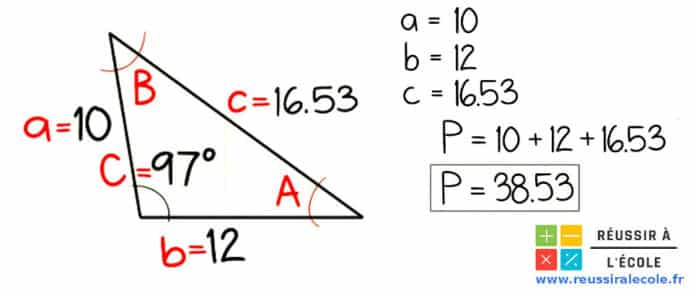 Perimetre triangle | Les 3 méthodes de calcul à connaitre