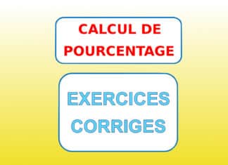 Exercice calcul de pourcentage