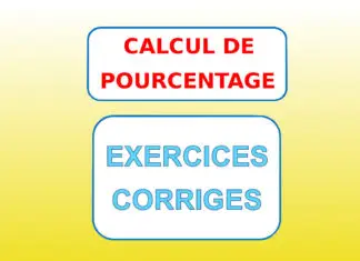 Exercice calcul de pourcentage