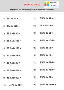 calcul d un pourcentage