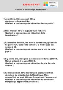 calcul d un pourcentage