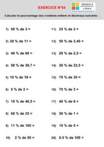 calcul pourcentage