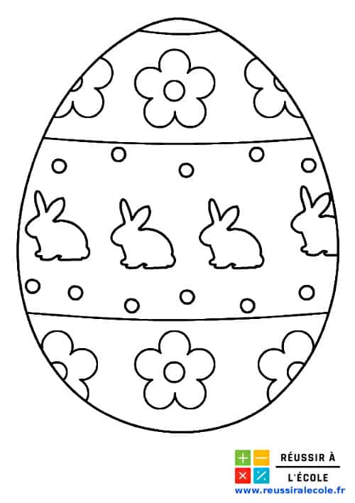 Oeuf de Pâques très graphique à colorier - coloriage Pâques Tête à