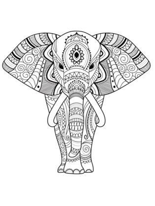 dessin elephant mandala