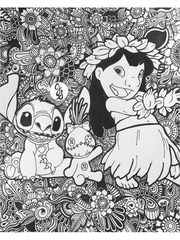 Coloriage Stitch Mandala Disney - télécharger et imprimer gratuit sur