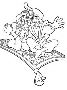 coloriage aladdin et jasmine