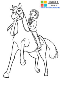 coloriage barbie cheval