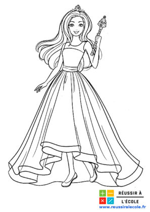 coloriage barbie princesse