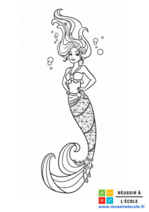 coloriage barbie sirene