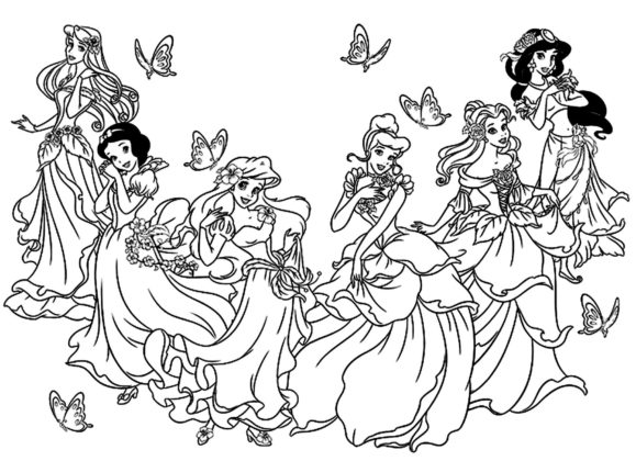 coloriage toutes les princesses
