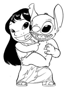 Coloriage de Lilo et Stitch à imprimer gratuitement