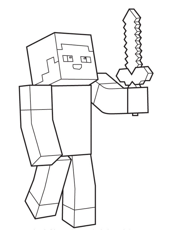 Coloriage Épée Minecraft - Coloriage Gratuit à Imprimer Dessin 2021