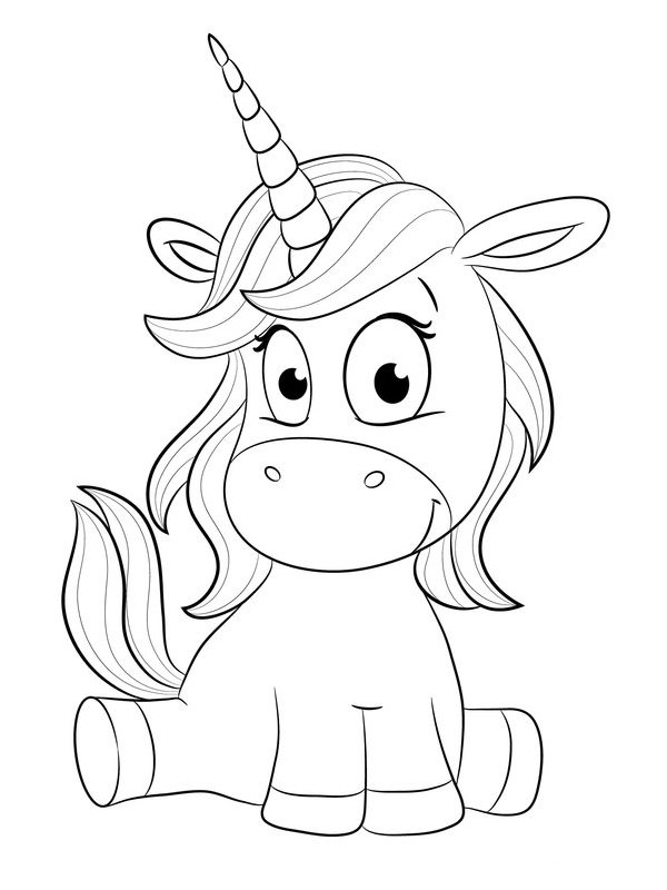 Dessin kawaii licorne (Dessin de licorne facile)