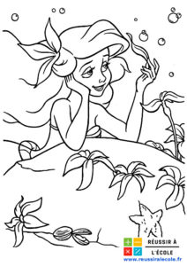 coloriage petite sirene