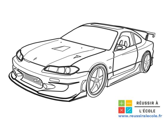 voiture de course coloriage