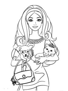 coloriage barbie à imprimer