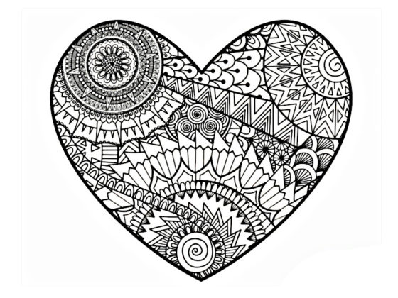 coloriage mandala coeur