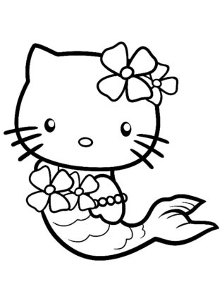 coloriage hello kitty sirène