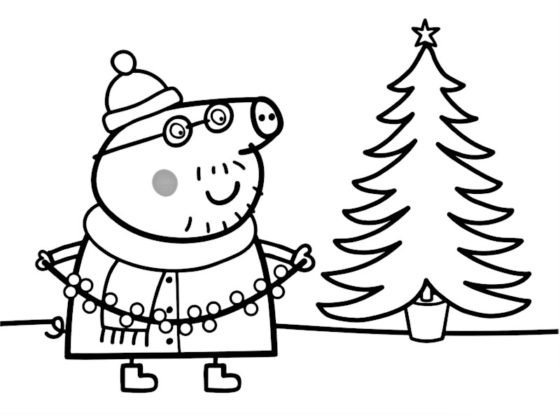 coloriage peppa pig noel