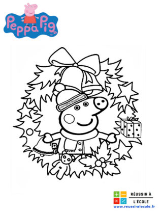 coloriage peppa pig noel