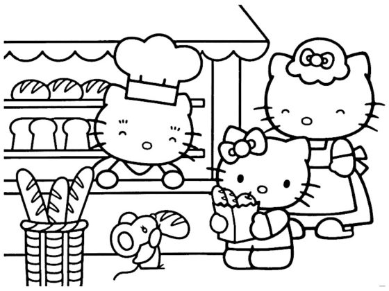 hello kitty à colorier