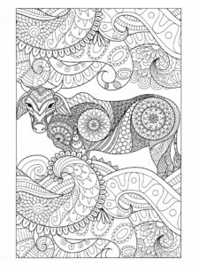 coloriage animaux mandala