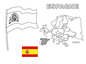 coloriage drapeau espagne