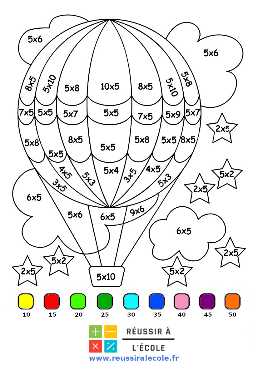 Coloriage Magique Mathematique Difficile Dessin Magique à imprimer