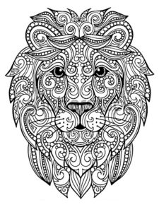coloriage mandala lion