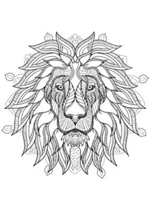 coloriage mandala lion