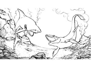 coloriage megalodon
