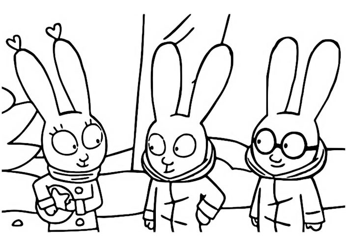 Coloriage Simon Lapin : Simon le petit lapin 2