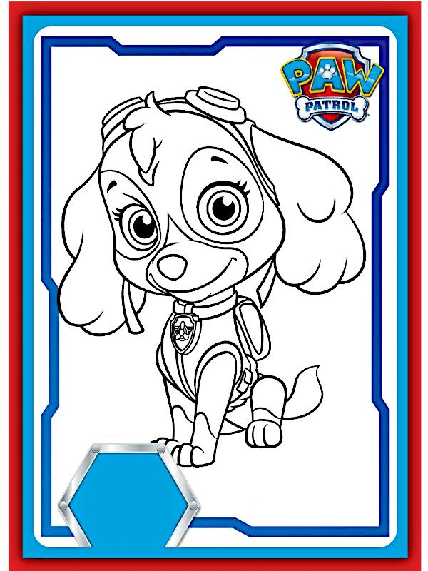 Coloriage Coloring Pat' Patrouille Paw Patrol Stella Skye Super chien super-pups