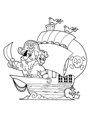 coloriage bateau pirate